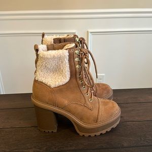 Brown heeled boots
